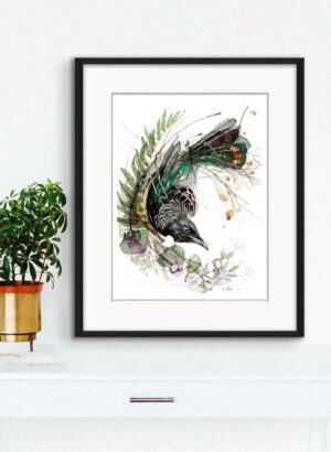 Botanical Tui (Kahikatea and Manuka) (Limited Edition Print) - Rachel Walker