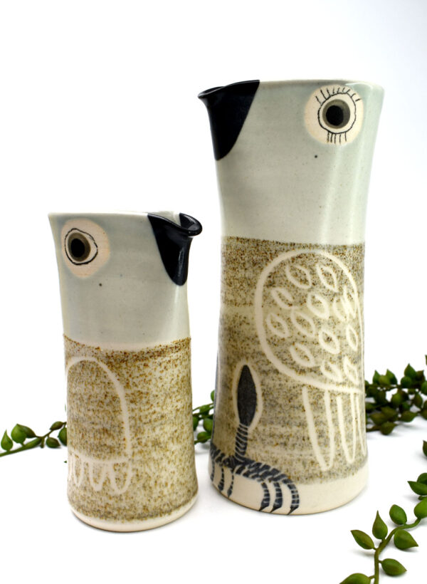 Icy Green Bird Jug (Medium) - Kairava Gullatz