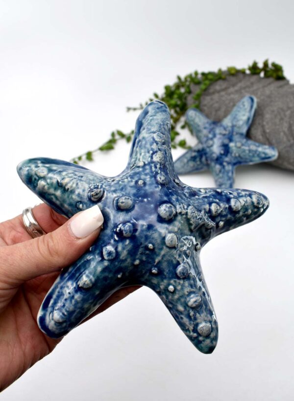 Ceramic StarFish Wall Hanging (Dark Blue) - LJH Pottery - Image 2