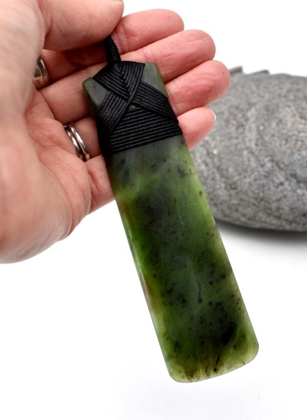 Pounamu Toki Pendant (125x35mm) – Carved by T. Lusty - Image 2