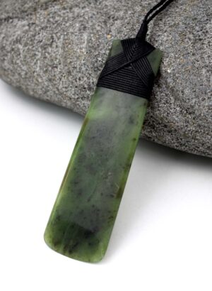 Pounamu Toki Pendant (125x35mm) – Carved by T. Lusty