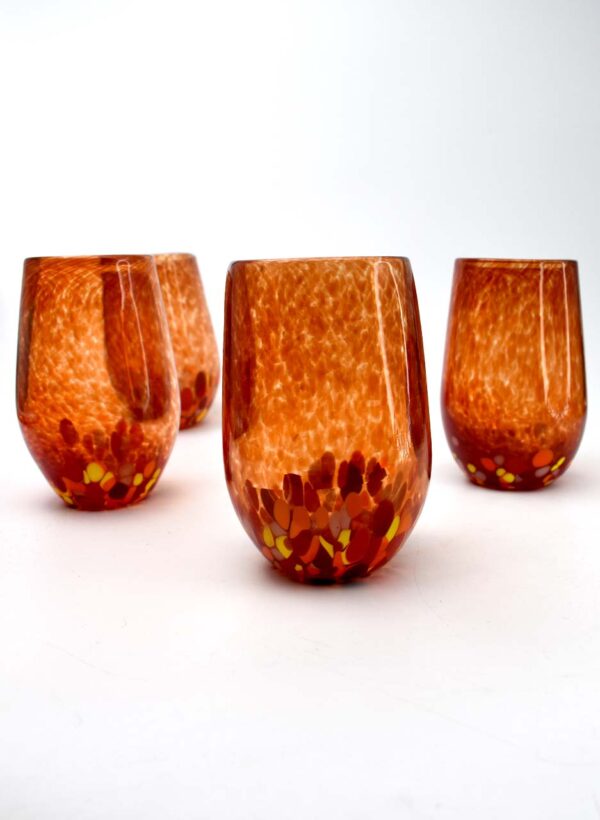 Red Stemless Wine Glass - Amokura Glass - Image 2