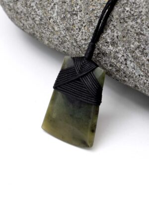 Pounamu Toki Pendant (43x31mm) – Carved by T. Lusty