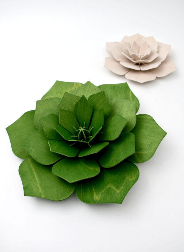 Birch Plywood Flower (Forest Green 24cm)