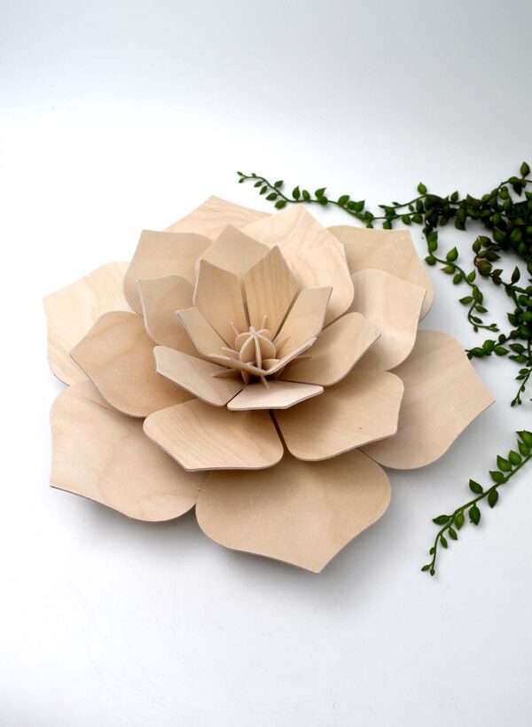 Birch Plywood Flower (Natural Wood 24cm)