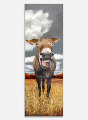 Laughing Donkey (Large Cow Block) - Sally Maguire