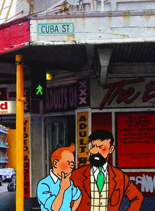 Tintin and Captain Haddock in Cuba Street (Wellington), Edition 7/30 - Graham Kirk - Image 2