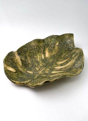 Large Green Leaf Bowl – LJH Pottery