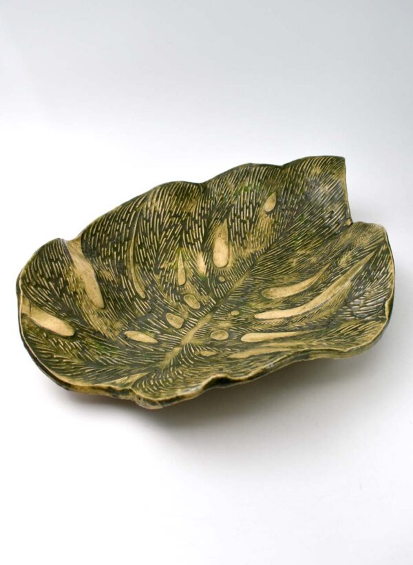 Large Green Leaf Bowl – LJH Pottery