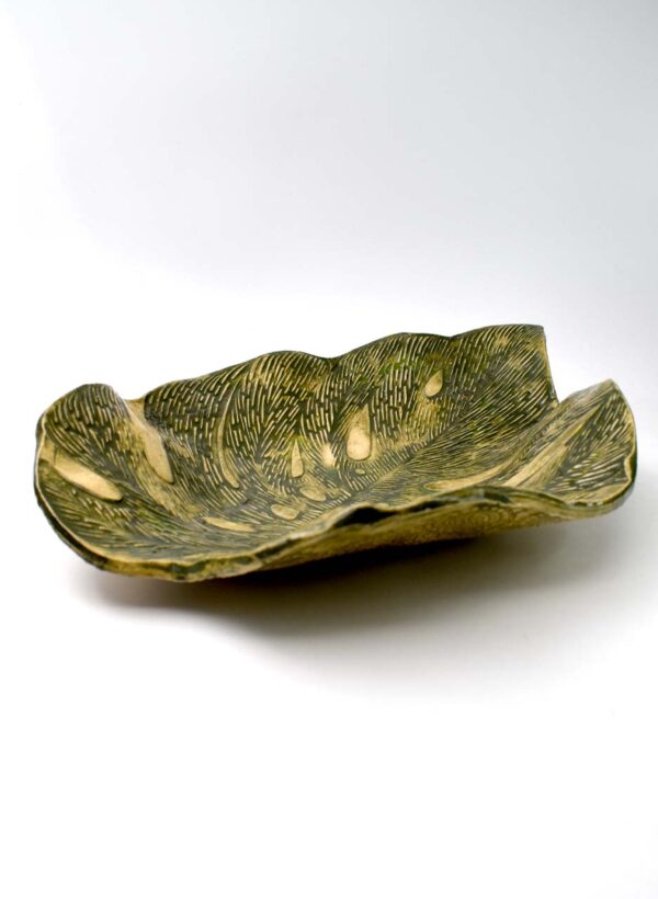 Large Green Leaf Bowl – LJH Pottery - Image 2