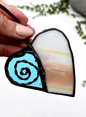 Stained Glass Koru Heart - Hilary Jowle