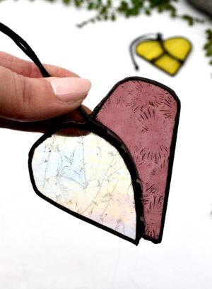 Stained Glass Heart (Clear/Purple) - Hilary Jowle