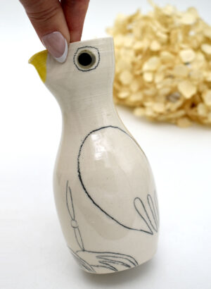 White Heron Bird Jug (Medium) - Kairava Gullatz