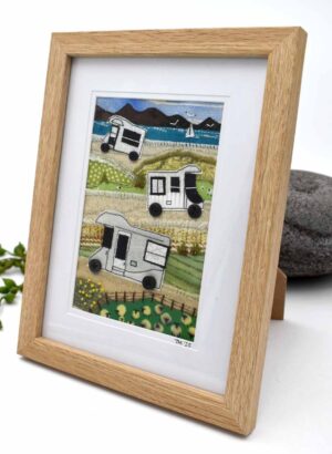 Fabric Kiwi Beach Scene (Caravans) - Tilly McLeod