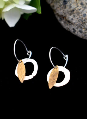 Silver & Brass Hoop Earrings - AGATHE Jewellery