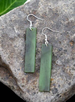 Pounamu Square Edge Earrings