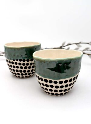 Dottie Green Lip Tumbler - Mazza Made Ceramics