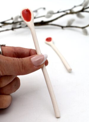 Red Salt Spoon - Mazza Made Ceramics