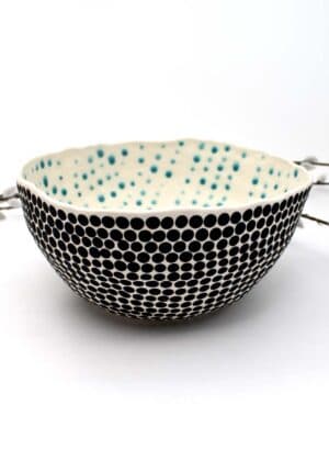 Dottie Black & Green Bowl - Mazza Made Ceramics