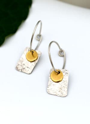 Sterling Silver & Brass Hoops - AGATHE Jewellery