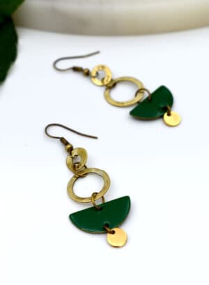 Brass & Enamel Earrings - AGATHE Jewellery