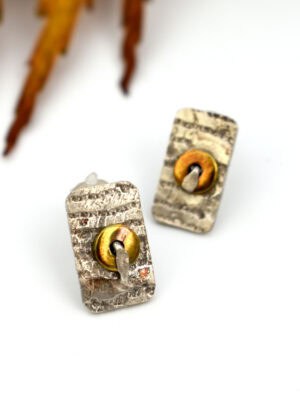 Sterling Silver & Brass Studs - AGATHE Jewellery