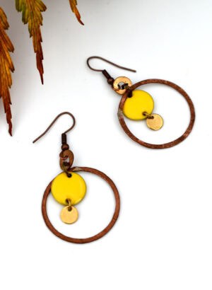 Brass & Enamel Earrings - AGATHE Jewellery