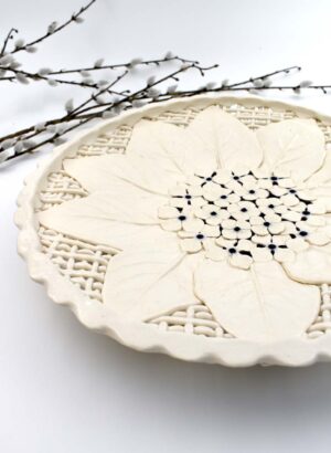 Floral Lattice Platter (Wall Hanging) - Muddy Fingers