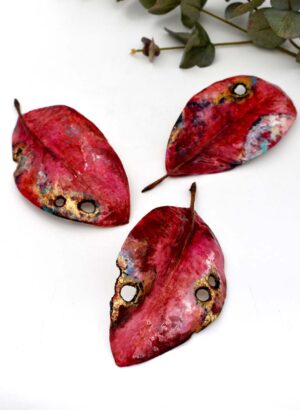 Bright Pink Leaf (3 holes) - Helen Jean