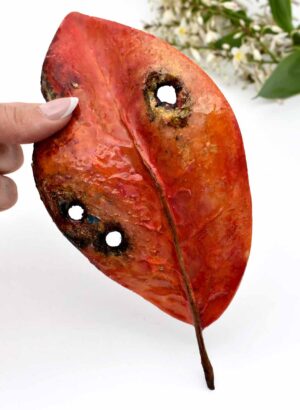 Red/Orange Leaf (3 holes) - Helen Jean