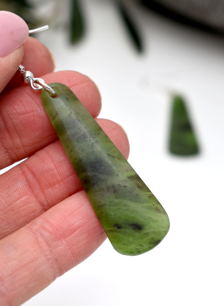 Pounamu Earrings – Carved by T. Lusty - Image 3