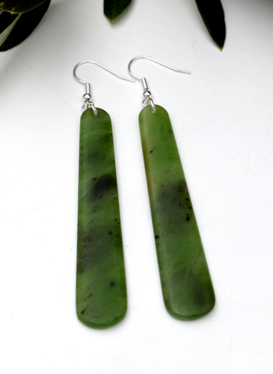 Pounamu Earrings – Carved by T. Lusty - Image 3