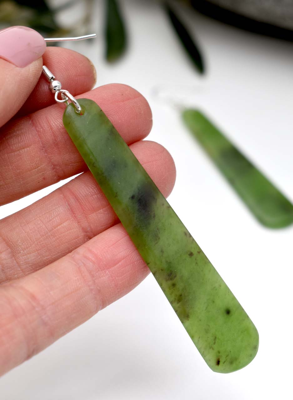 Pounamu Earrings – Carved by T. Lusty - Image 2