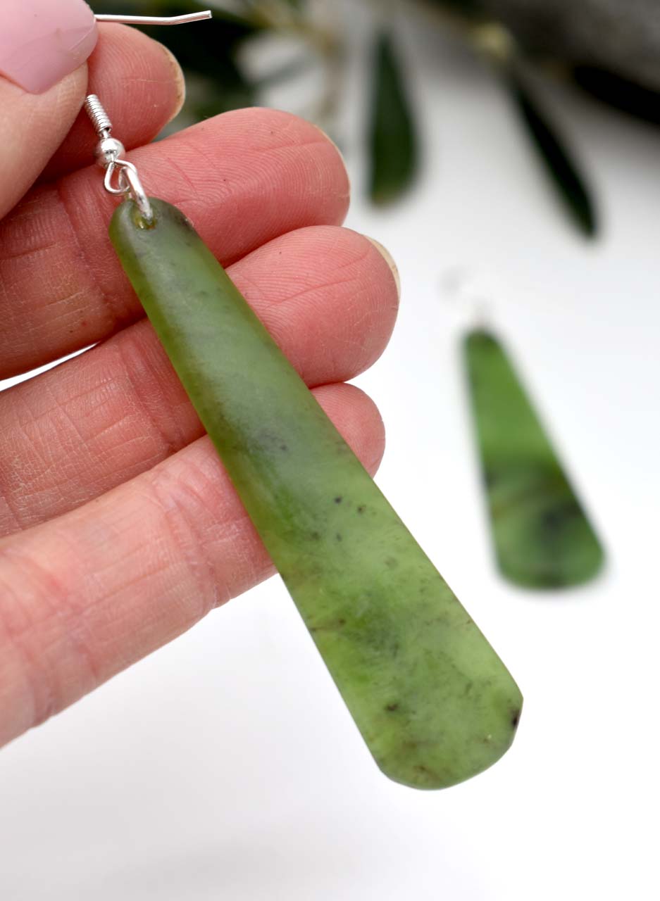 Pounamu Earrings – Carved by T. Lusty - Image 2