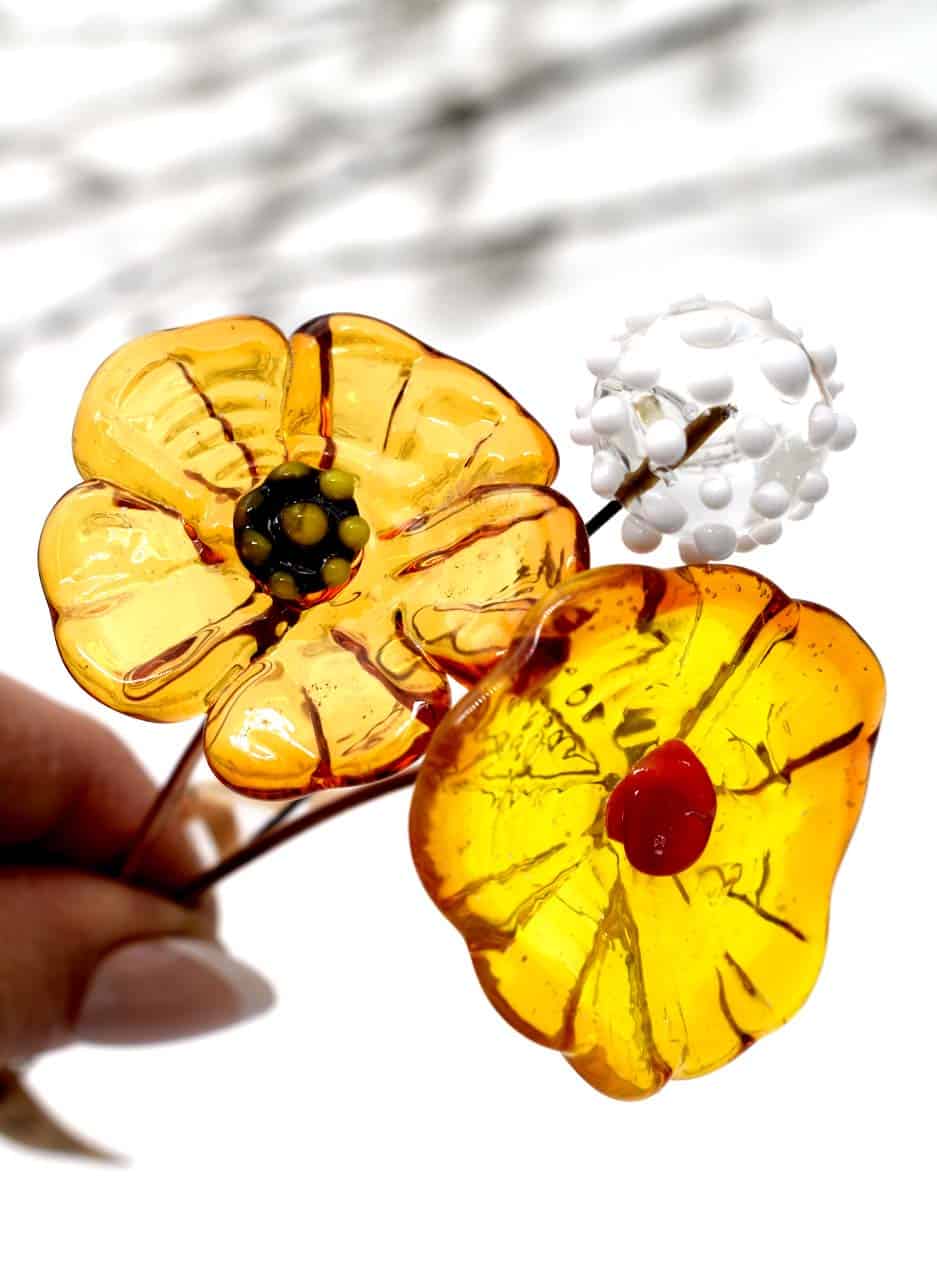 Warm Yellow Glass Flower - Frances Hanson - Image 4
