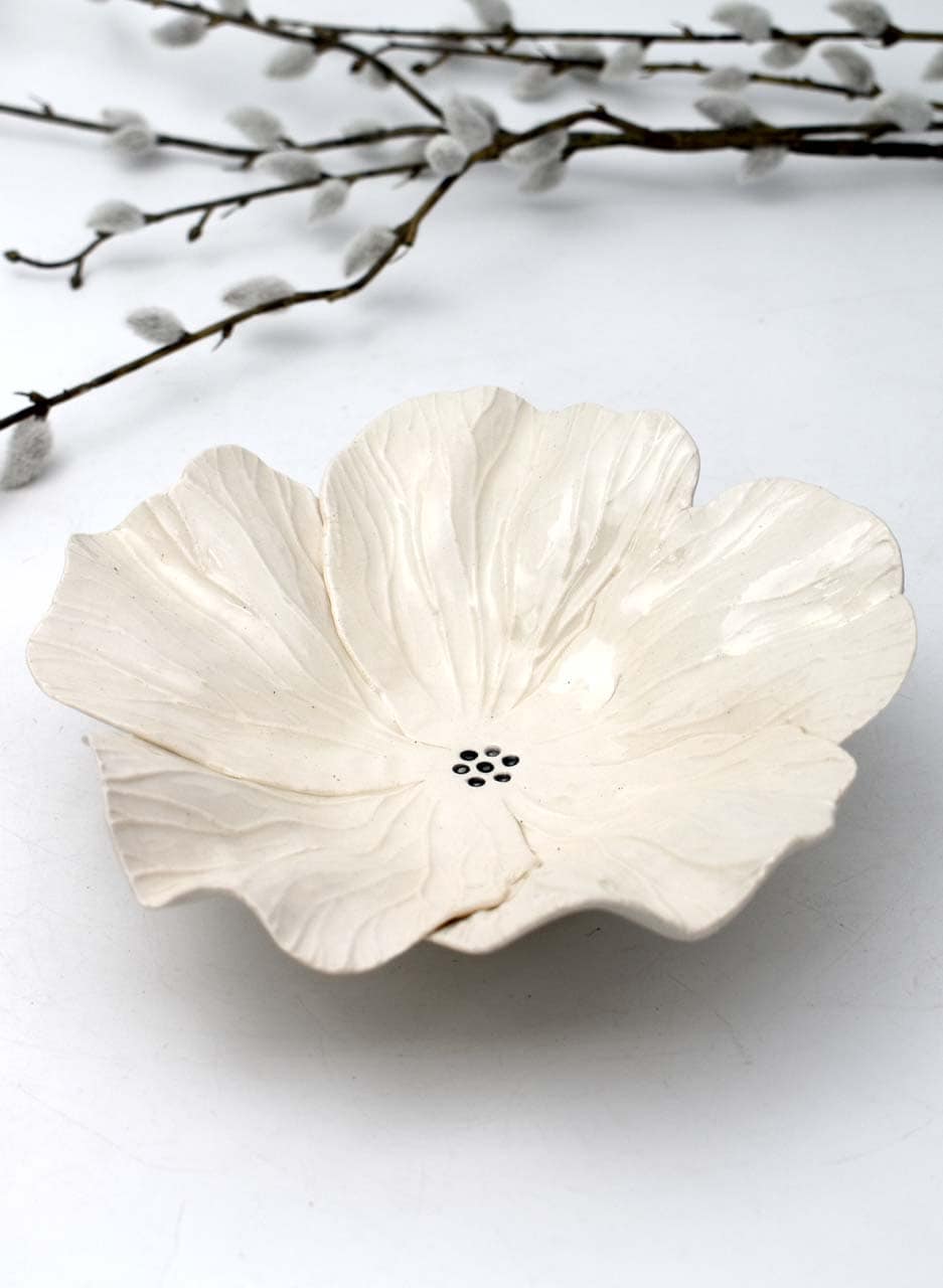 Hibiscus Bowl (White) - Muddy Fingers - Image 2