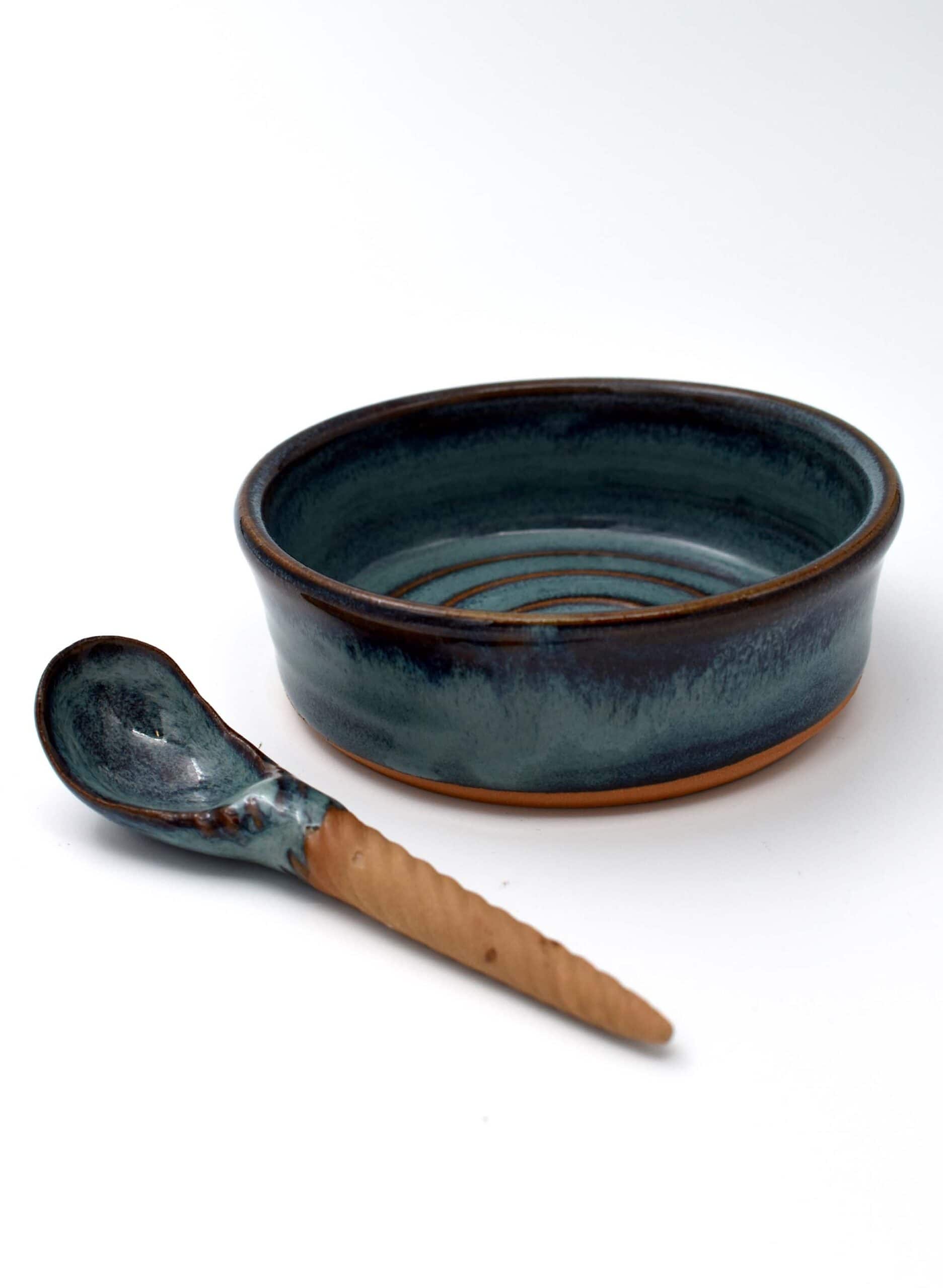 Blue Earth Salt & Sugar Bowl & Spoon - Michelle Bow