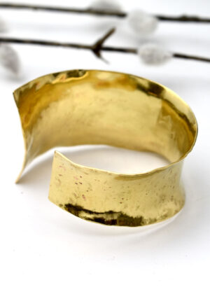 Brass Hammered Tapered Cuff - Dominique Crikemans