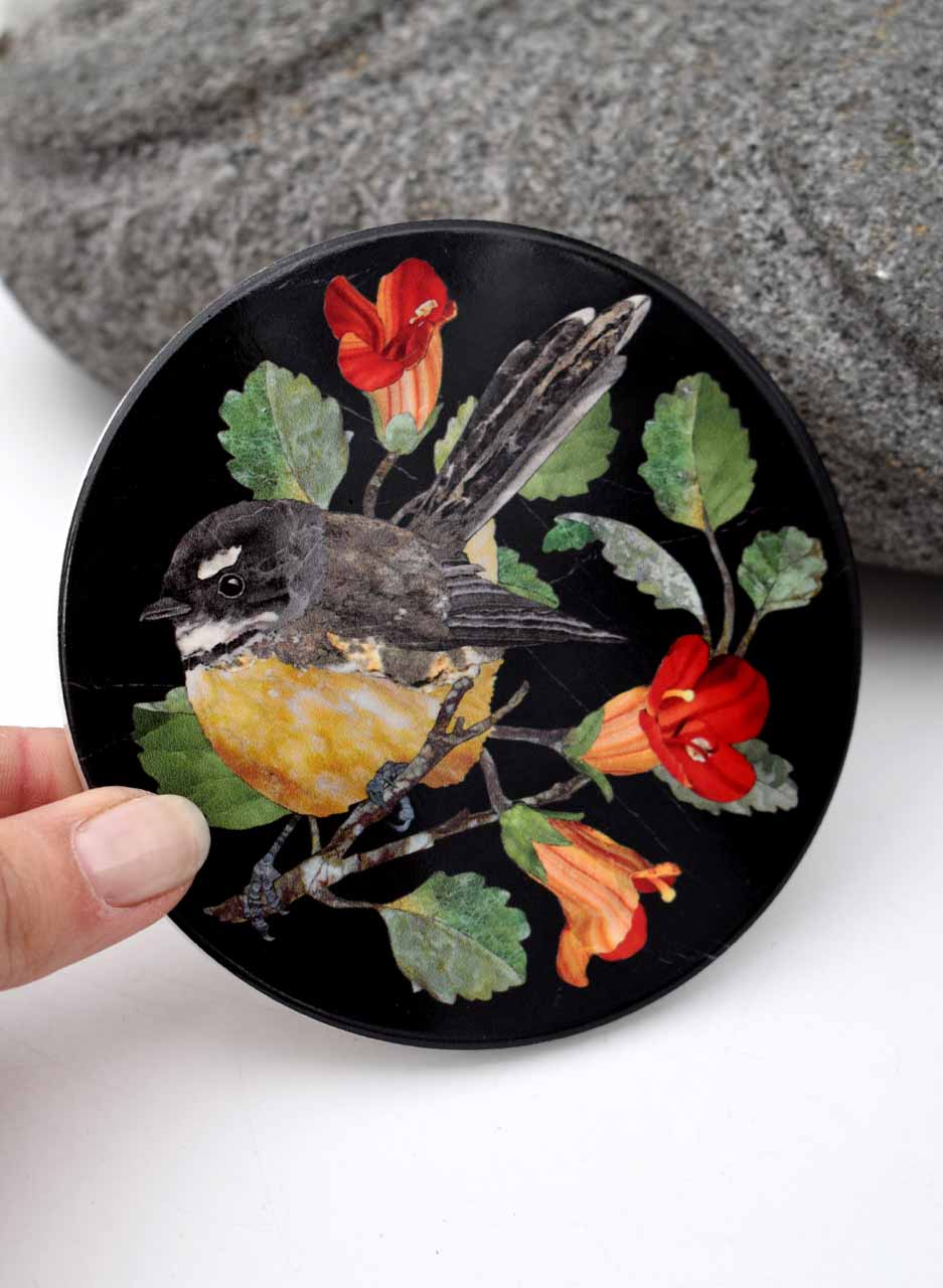 Pietra Dura - Fantail (Coaster) - Tanya Wolfkamp