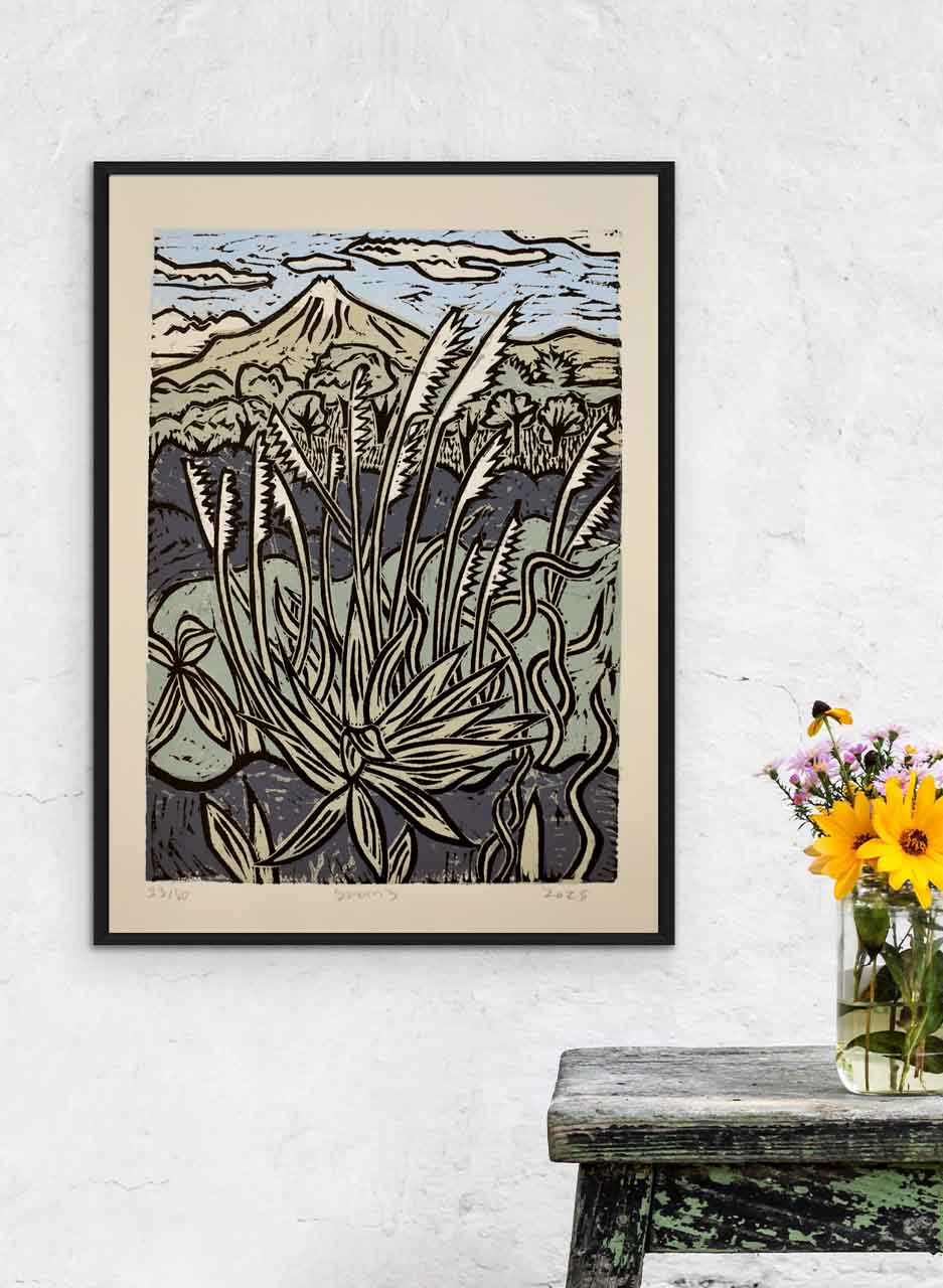 Maunga Taranaki (Limited Edition Screen Print) - Stuart Morris