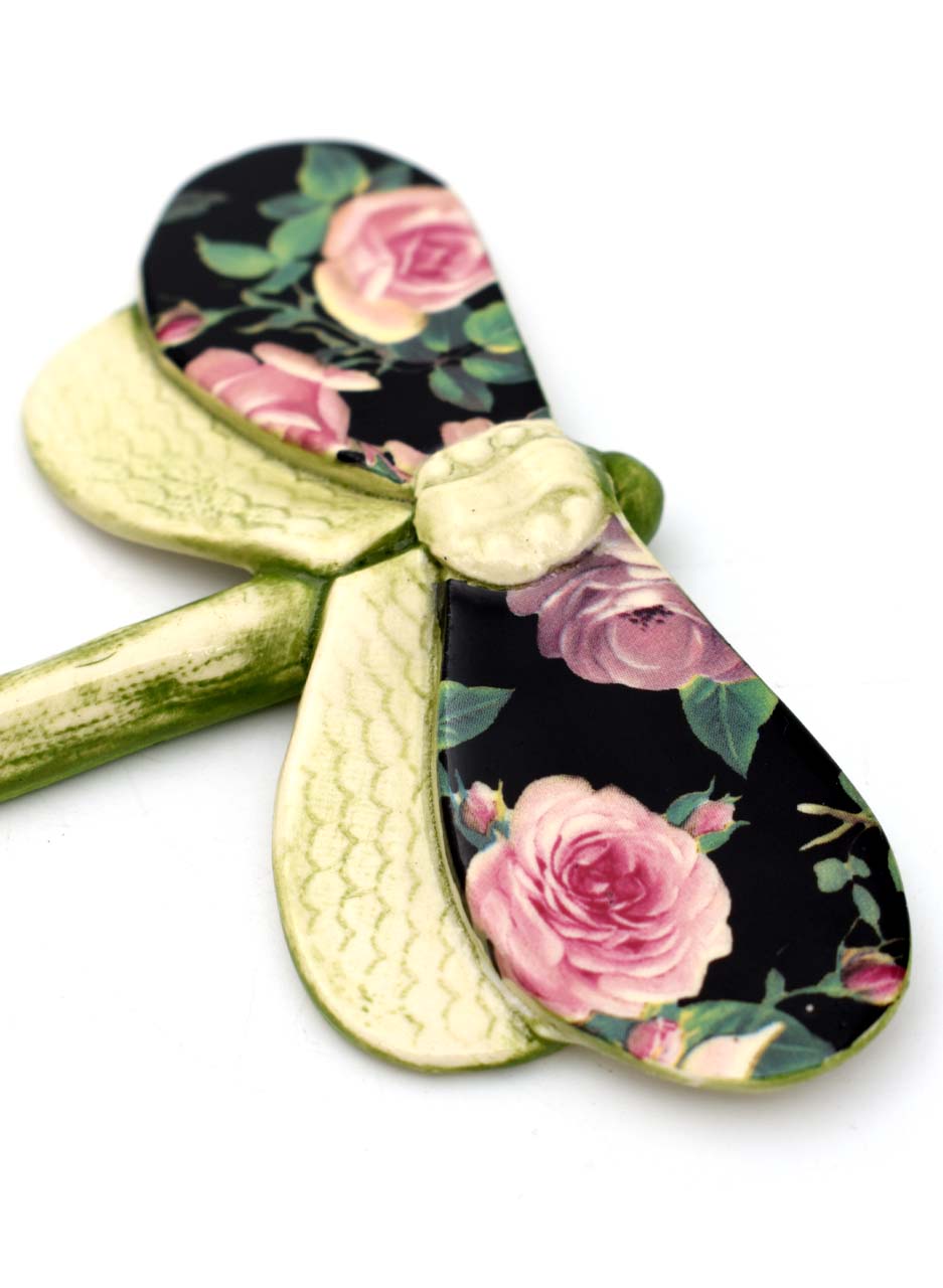 Dragonfly Black with Pink Rose - Kirsty Gardiner - Image 3