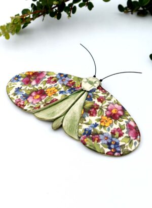 Wildflowers On Green Moth - Kirsty Gardiner