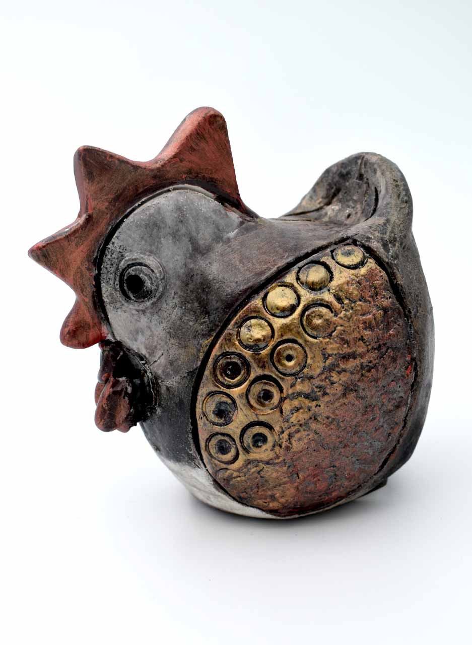 Raku Rooster - LJH Pottery - Image 3
