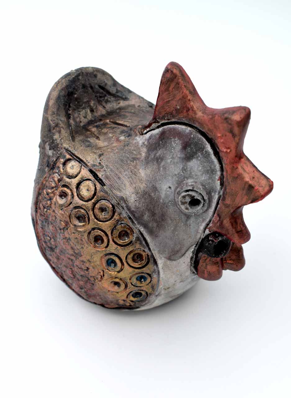 Raku Rooster - LJH Pottery - Image 4