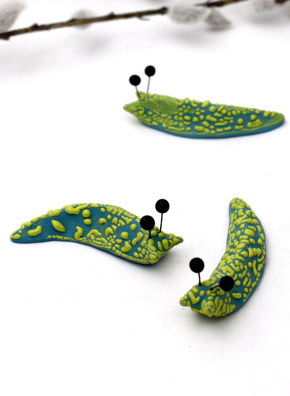 Fruity Flat Slug (Green/Blue) - Lava Ceramics - Image 2