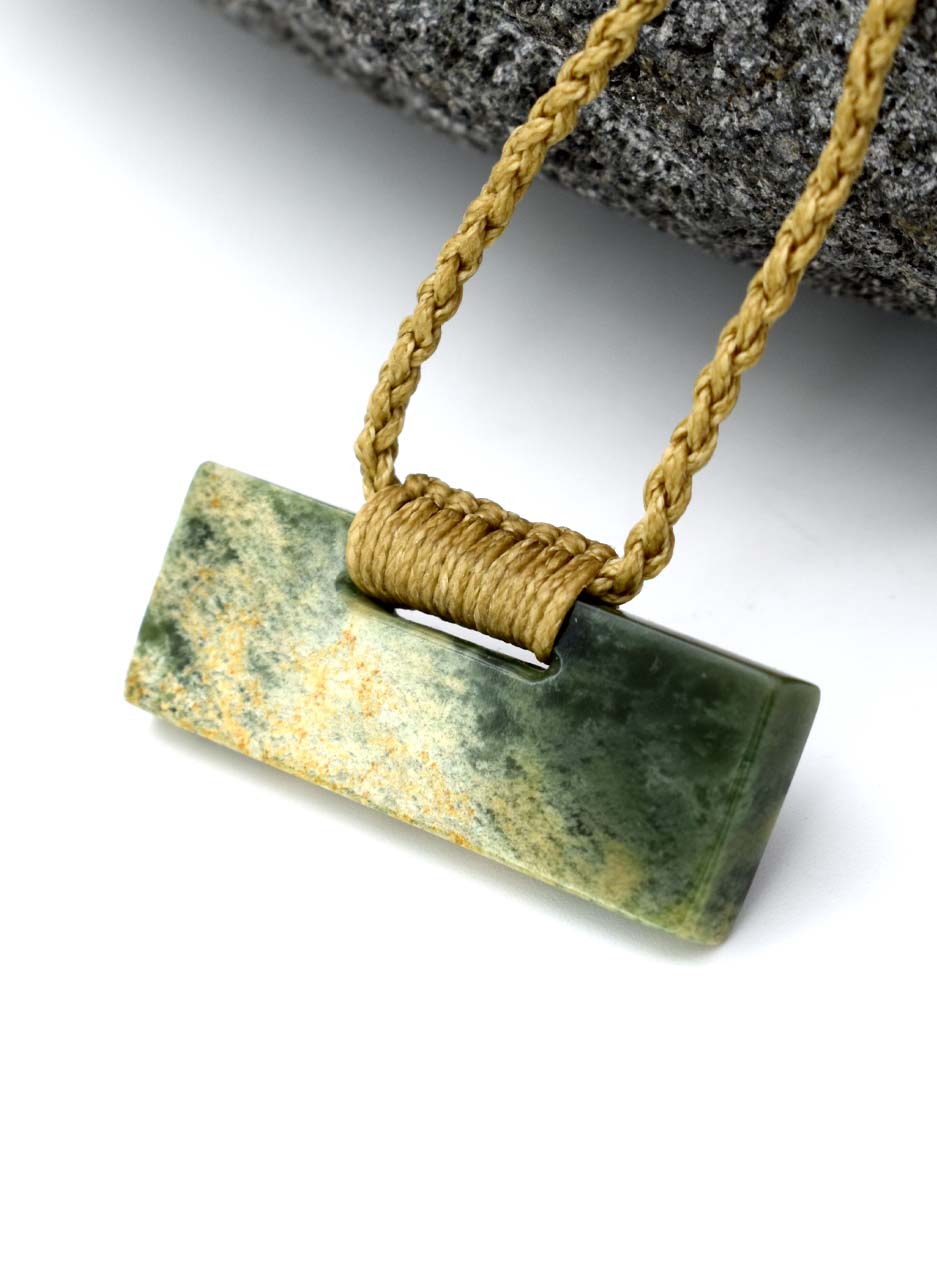 Marsden Flower Pounamu Rectangle - Amber Dawn