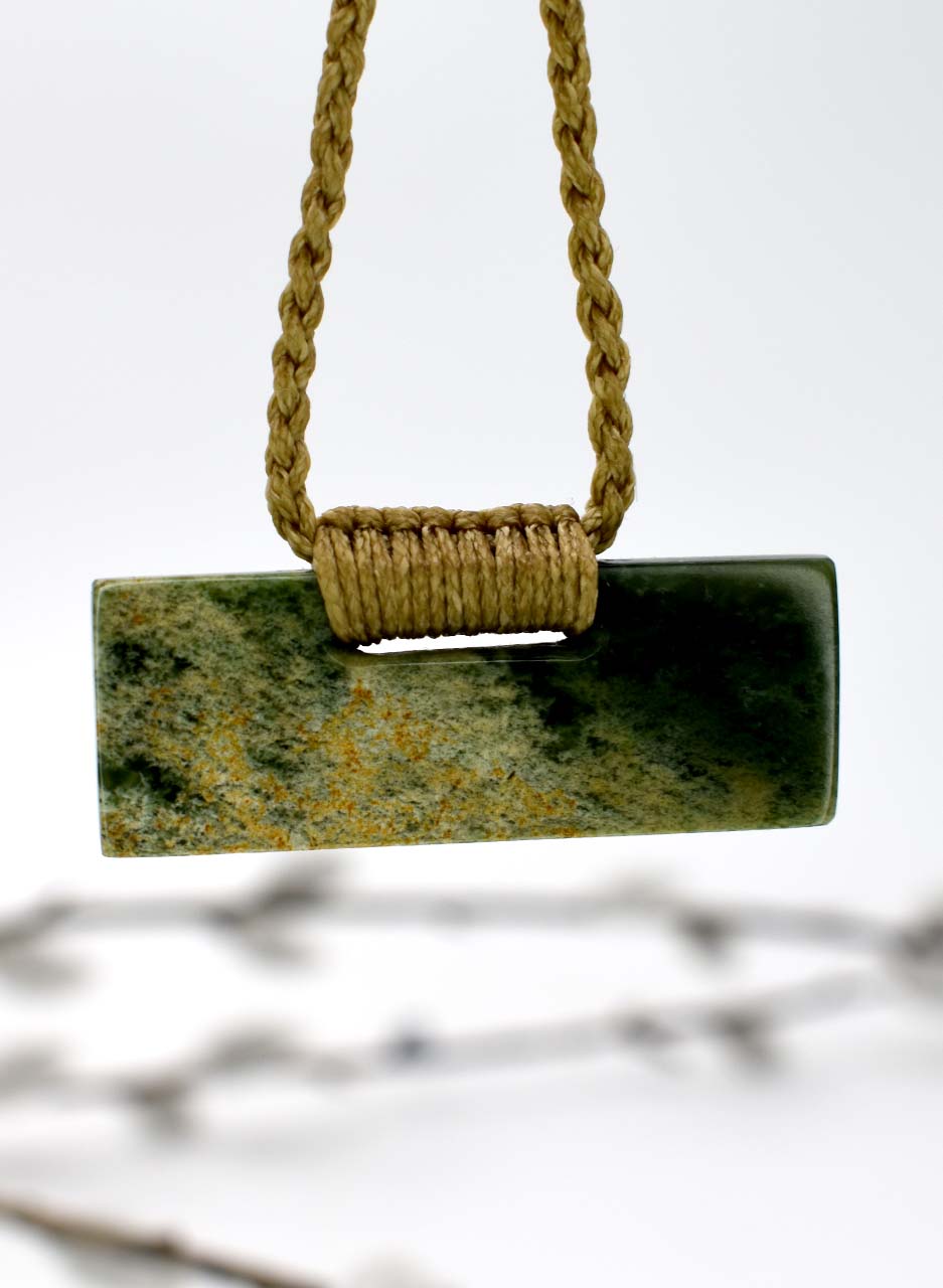 Marsden Flower Pounamu Rectangle - Amber Dawn - Image 4