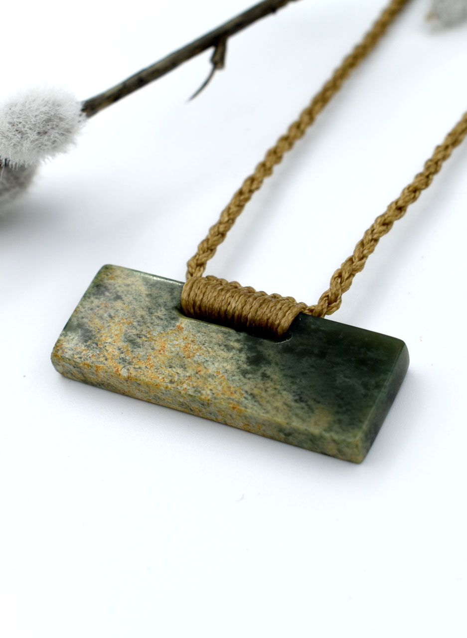 Marsden Flower Pounamu Rectangle - Amber Dawn - Image 2