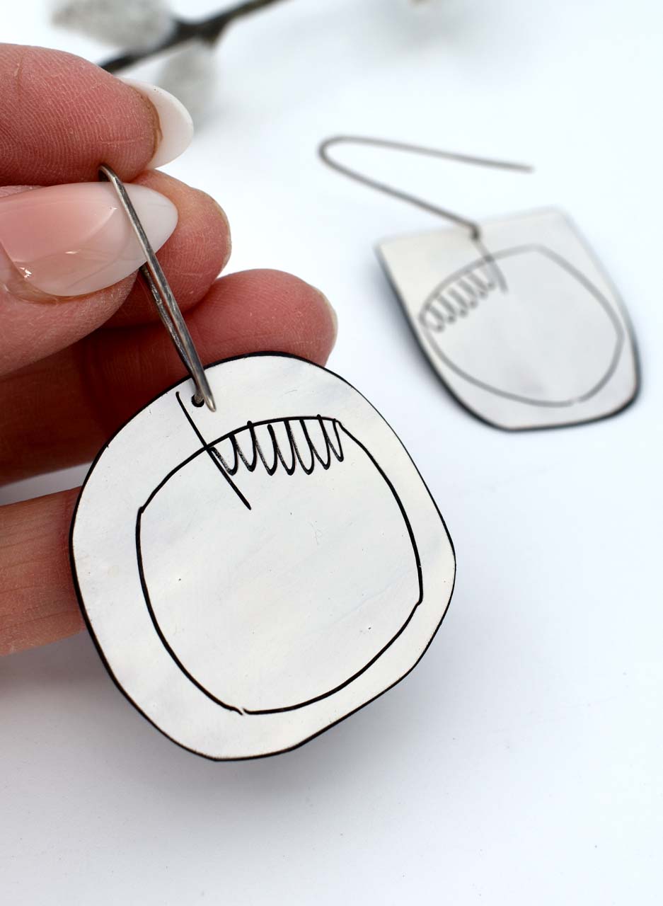 Blue and Black Apron Earrings - Jane Frances Reilly - Image 5