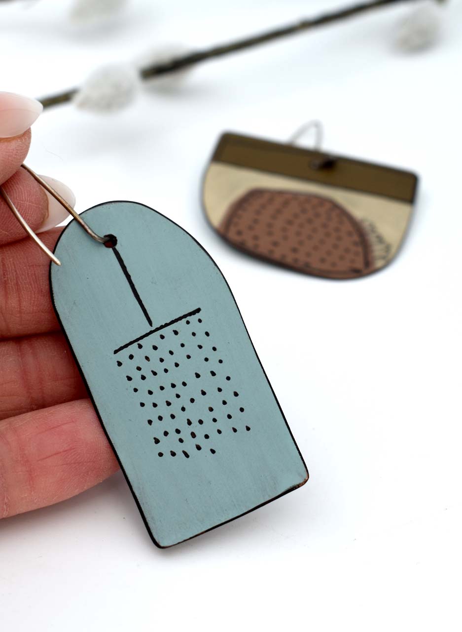 Chocolate and Brown Apron Earrings - Jane Frances Reilly - Image 2